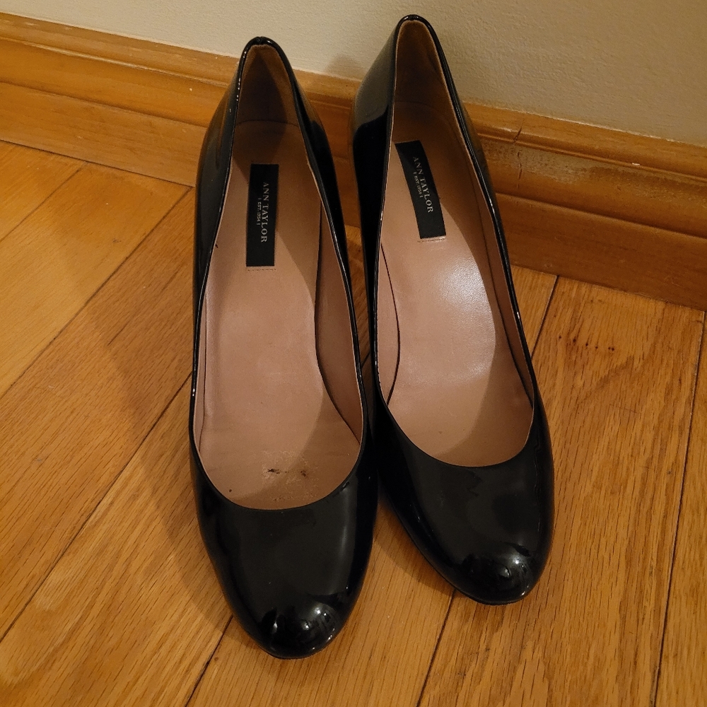 Ann Taylor Black Leather Heels